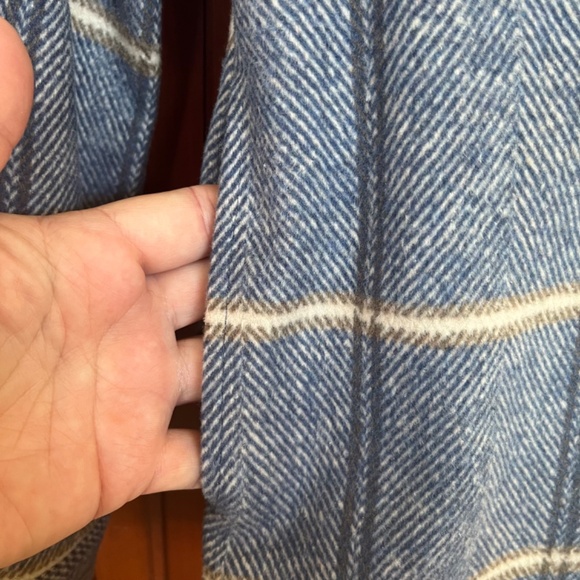 Jason Maxwell Blue & Tan Plaid Button Up Heavyweight Shirt Jacket Size S - Picture 6 of 10